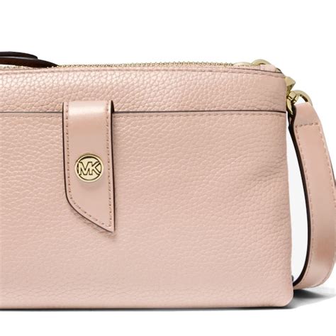 michael michael kors medium pebbled leather double-zip crossbody bag